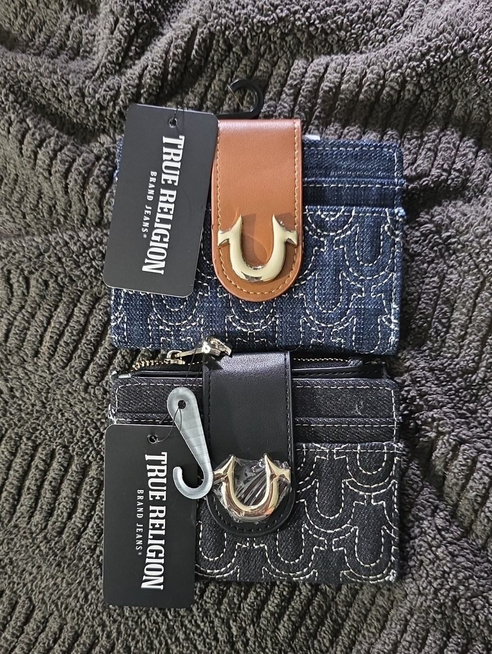 True Religion Blue Or Black Black Compact Wallet